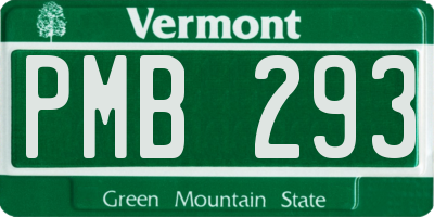 VT license plate PMB293