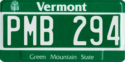 VT license plate PMB294