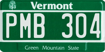 VT license plate PMB304