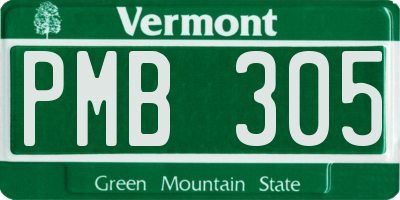 VT license plate PMB305
