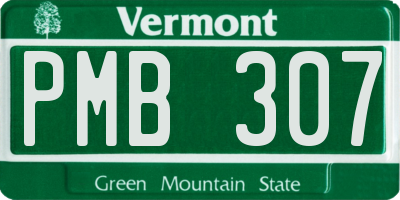 VT license plate PMB307