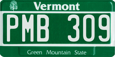 VT license plate PMB309