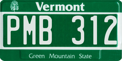 VT license plate PMB312