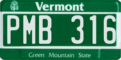 VT license plate PMB316
