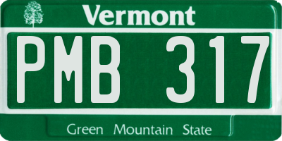 VT license plate PMB317