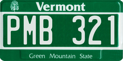 VT license plate PMB321