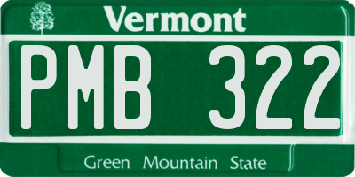VT license plate PMB322