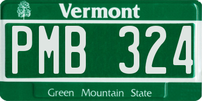 VT license plate PMB324