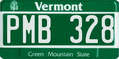 VT license plate PMB328