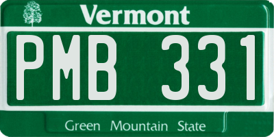VT license plate PMB331