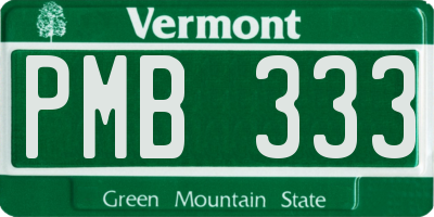 VT license plate PMB333