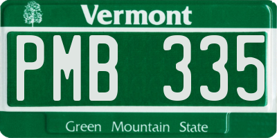 VT license plate PMB335