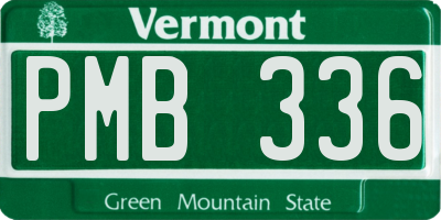 VT license plate PMB336