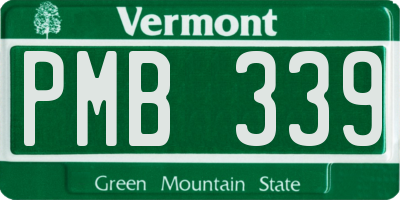 VT license plate PMB339