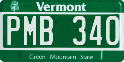 VT license plate PMB340
