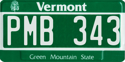 VT license plate PMB343