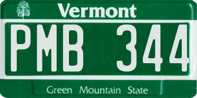 VT license plate PMB344