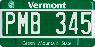 VT license plate PMB345