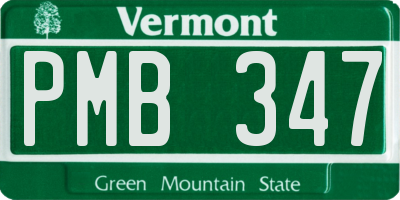 VT license plate PMB347