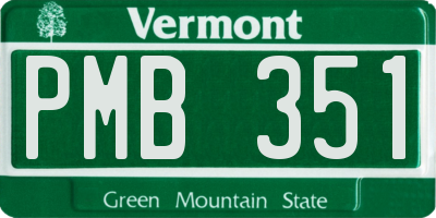 VT license plate PMB351