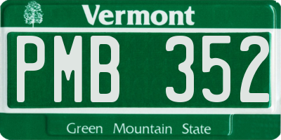 VT license plate PMB352