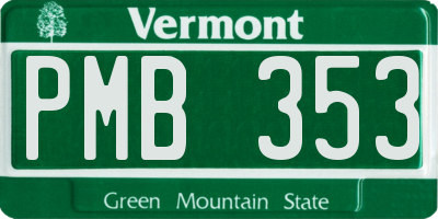 VT license plate PMB353