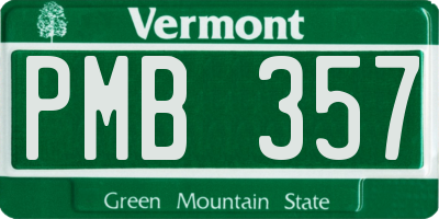 VT license plate PMB357