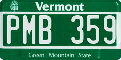 VT license plate PMB359