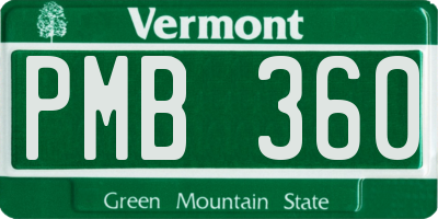 VT license plate PMB360