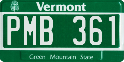 VT license plate PMB361