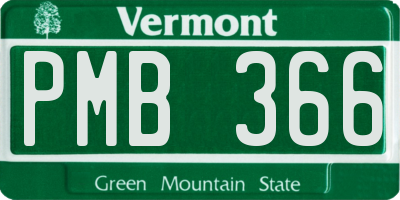 VT license plate PMB366