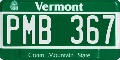 VT license plate PMB367