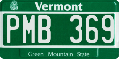VT license plate PMB369