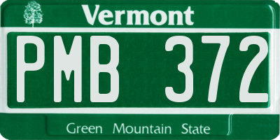 VT license plate PMB372