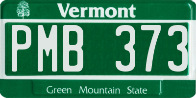 VT license plate PMB373