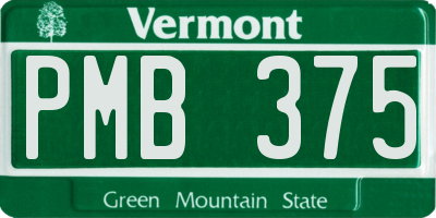 VT license plate PMB375