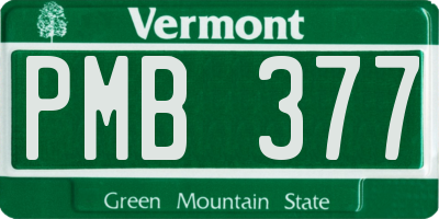 VT license plate PMB377