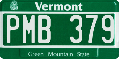 VT license plate PMB379