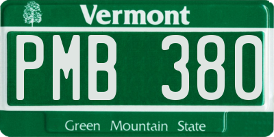VT license plate PMB380
