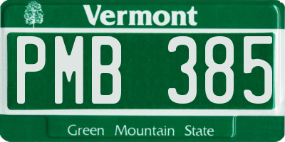 VT license plate PMB385