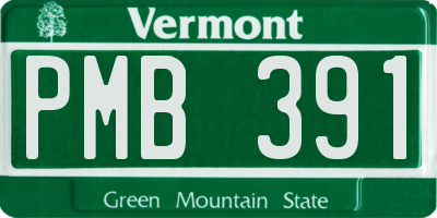 VT license plate PMB391