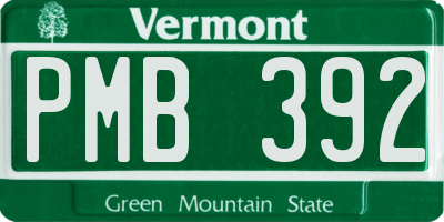 VT license plate PMB392