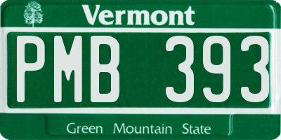 VT license plate PMB393
