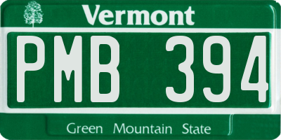 VT license plate PMB394