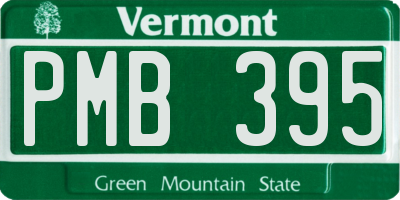 VT license plate PMB395