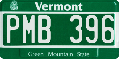 VT license plate PMB396