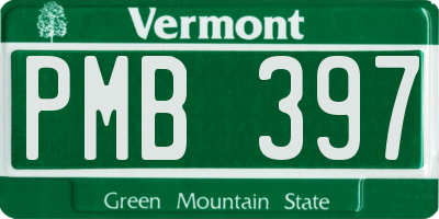 VT license plate PMB397