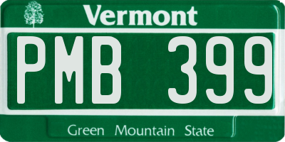 VT license plate PMB399