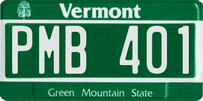VT license plate PMB401