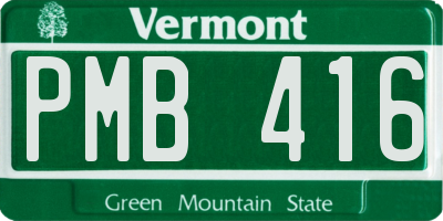 VT license plate PMB416